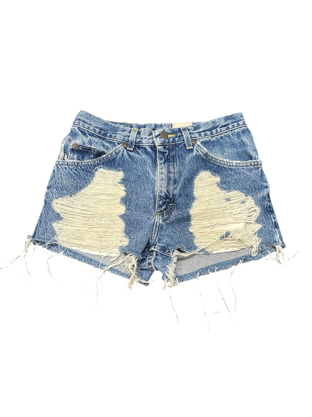 FURST OF A KIND Upcycled Vintage Lee Distressed Denim Shorts Size 28 No Tag